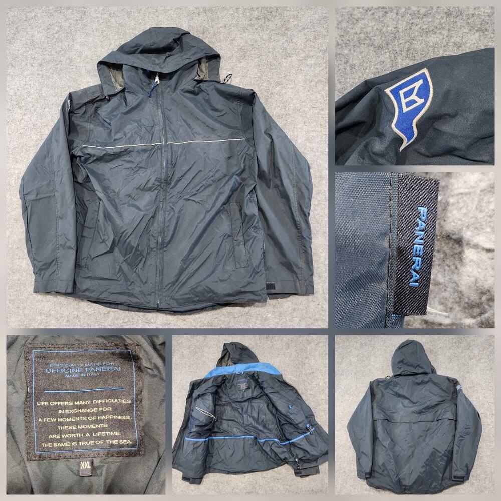 Officine Panerai Mens XXL 2XL Yachting Sailing Full Zip Hooded Jacket Italy Made